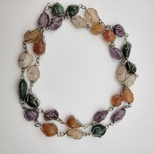 Multicolor Caged Gemstone Necklace